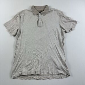 Boss Hugo Boss Polo Shirt Cotton Silk Blend Mens XL Perry‎ Beige Preppy